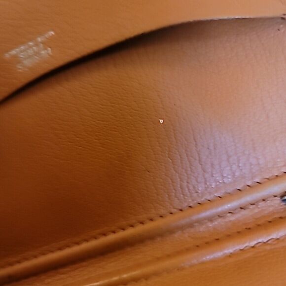 HERMÈS SMALL LEATHER AGENDA/NOTEPAD CASE BURNT ORANGE GOOD USED CONDITION - Picture 15 of 16
